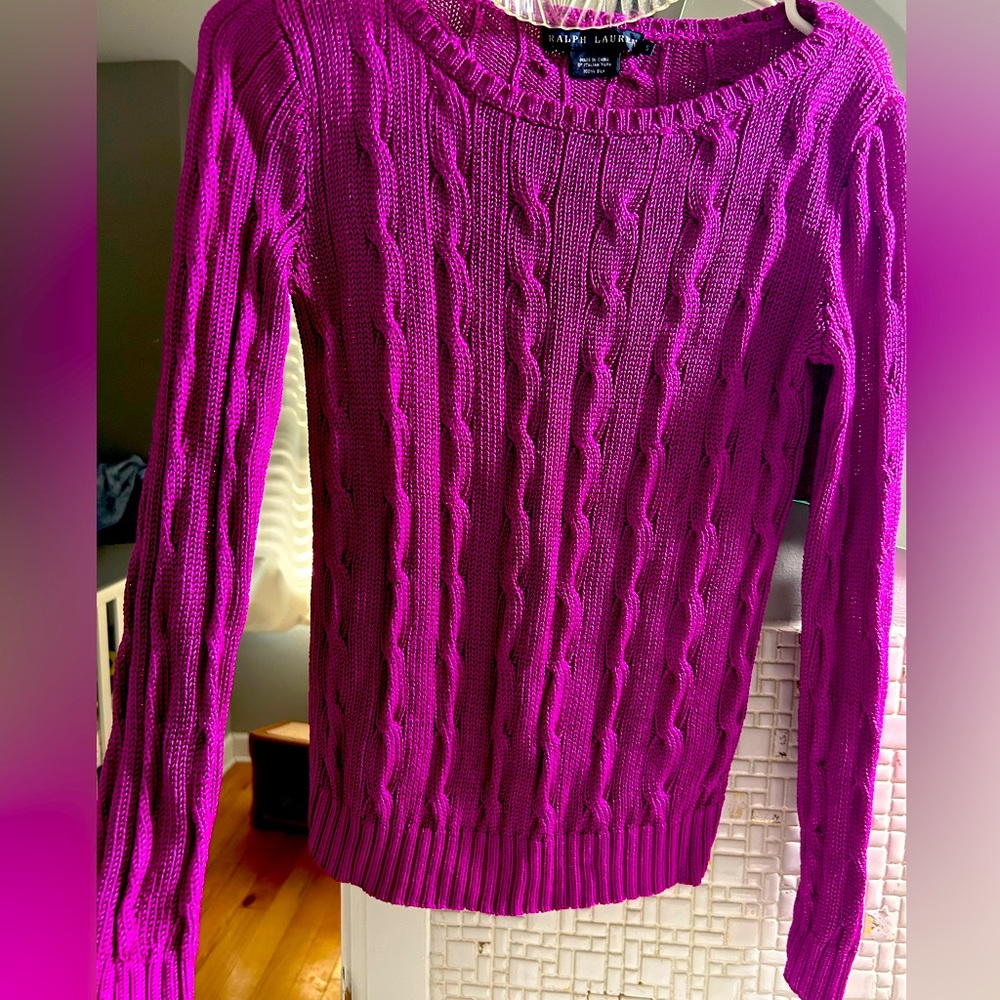 Cable-Knit Silk Crewneck Sweater